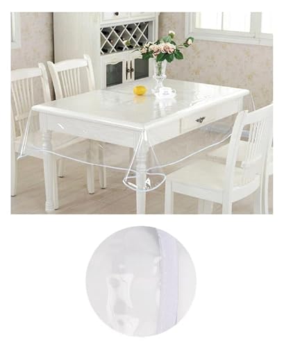A2ZWORLD Transparente PVC-Tischdecke aus Kunststoff, wasserdicht, rechteckig oder rund, Schutzfolie aus PVC, waschbar (rechteckig 120 x 140 cm) von A2ZWORLD