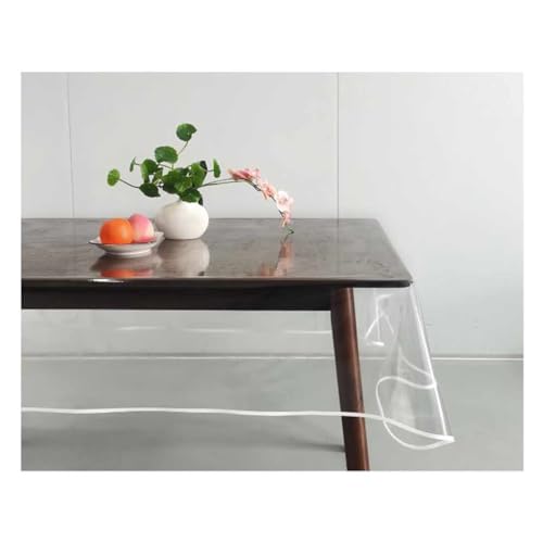 A2ZWORLD Transparente PVC-Tischdecke für Esstisch, Picknick, wasserdicht, verschleißfest, leicht zu reinigen (rechteckig 140 x 120 cm) von A2ZWORLD