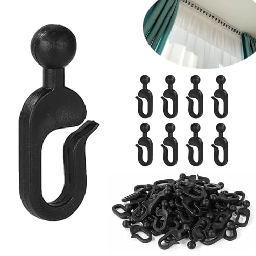 50 Stücke Gardinen Haken Zum Einhängen, 42.5x15mm Schwarze Rostfreie Gleithaken für Pavillonvorhänge & Moskitonetze, Vorhang Haken mit Wetterfestem Kunststoff - Terrassenmarkisen Zubehör für Windschut 50 Stücke Gardinen Haken Zum Einhängen, 42.5x15mm Schwarze Rostfreie Gleithaken für Pavillonvorhänge & Moskitonetze, Vorhang Haken mit Wetterfestem Kunststoff - Terrassenmarkisen Zubehör für Windschut von AABDTYYD
