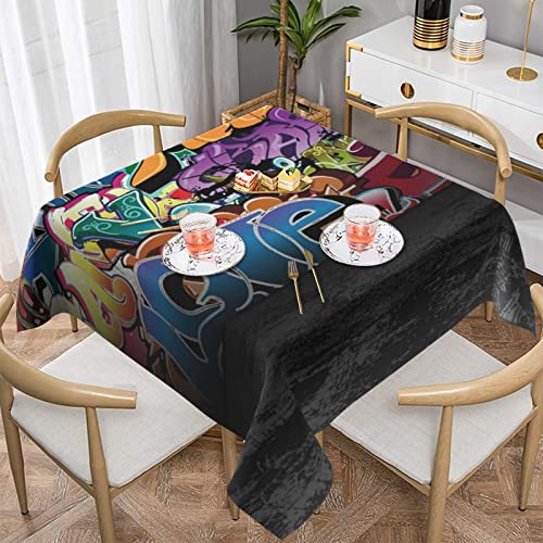 AABSTBFM Quadratische Tischdecke 137 x 137 cm – Graffiti Hip Hop bedruckt, waschbar, wasserdicht, knitterfrei, Tischdekoration AABSTBFM Quadratische Tischdecke 137 x 137 cm – Graffiti Hip Hop bedruckt, waschbar, wasserdicht, knitterfrei, Tischdekoration von AABSTBFM