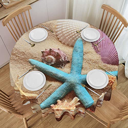 AABSTBFM Runde Tischdecke aus Spitze, 152 x 152 cm, Muscheln am Strand, bedruckt, wiederverwendbar, Spitze, wasserdicht, knitterfrei, Tischdekoration, Tischdecke, 152 x 152 cm AABSTBFM Runde Tischdecke aus Spitze, 152 x 152 cm, Muscheln am Strand, bedruckt, wiederverwendbar, Spitze, wasserdicht, knitterfrei, Tischdekoration, Tischdecke, 152 x 152 cm von AABSTBFM