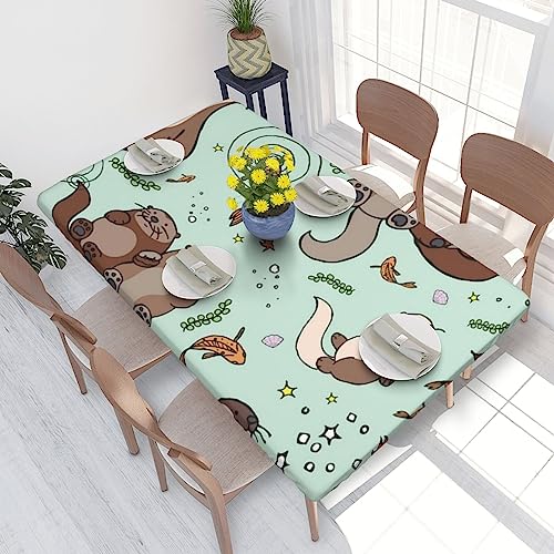 Rechteckige Tischdecke, 122 x 76 cm, für 1,2 m Esstisch-Schutz, Cartoon-Stil, bedruckt, elastische Einfassung, knitterfreie Tischdekoration, Tischdecke Rechteckige Tischdecke, 122 x 76 cm, für 1,2 m Esstisch-Schutz, Cartoon-Stil, bedruckt, elastische Einfassung, knitterfreie Tischdekoration, Tischdecke von AABSTBFM