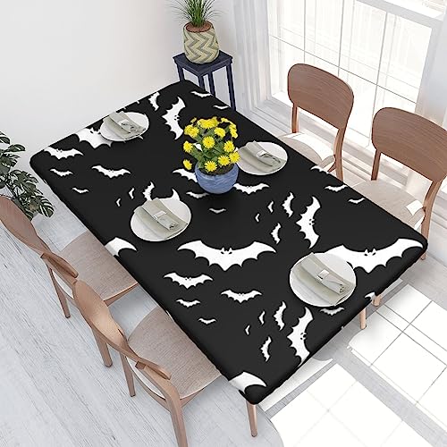 Rechteckige Tischdecke, 122 x 76 cm, für 1,2 m Esstisch-Schutz, Halloween-Fledermäuse, bedruckt, elastische Einfassung, knitterfreie Tischdekoration, Tischdecke Rechteckige Tischdecke, 122 x 76 cm, für 1,2 m Esstisch-Schutz, Halloween-Fledermäuse, bedruckt, elastische Einfassung, knitterfreie Tischdekoration, Tischdecke von AABSTBFM
