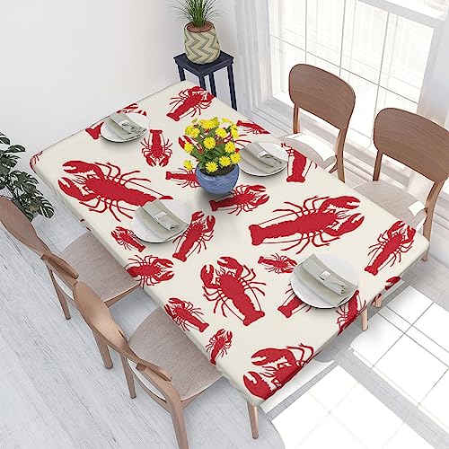 Rechteckige Tischdecke, 122 x 76 cm, für 1,2 m Esstisch-Schutz, roter Hummer, bedruckt, elastische Einfassung, knitterfreie Tischdekoration, Tischdecke Rechteckige Tischdecke, 122 x 76 cm, für 1,2 m Esstisch-Schutz, roter Hummer, bedruckt, elastische Einfassung, knitterfreie Tischdekoration, Tischdecke von AABSTBFM