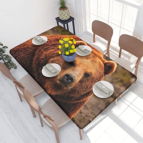 Rechteckige Tischdecke, 122 x 76 cm, für 1,2 m Esstischschutz – Grizzly Bear bedruckt, elastische Einfassung, knitterfreie Tischdekoration, Tischdecke Rechteckige Tischdecke, 122 x 76 cm, für 1,2 m Esstischschutz – Grizzly Bear bedruckt, elastische Einfassung, knitterfreie Tischdekoration, Tischdecke von AABSTBFM