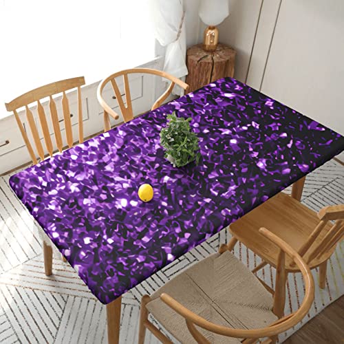 Rechteckige Tischdecke, 152 x 76 cm, für 1,5 m Esstisch-Schutz, schöner lila Glitzer, bedruckt, elastische Kanten, Tischdecke, knitterfreie Tischdekoration, Tischdecke Rechteckige Tischdecke, 152 x 76 cm, für 1,5 m Esstisch-Schutz, schöner lila Glitzer, bedruckt, elastische Kanten, Tischdecke, knitterfreie Tischdekoration, Tischdecke von AABSTBFM
