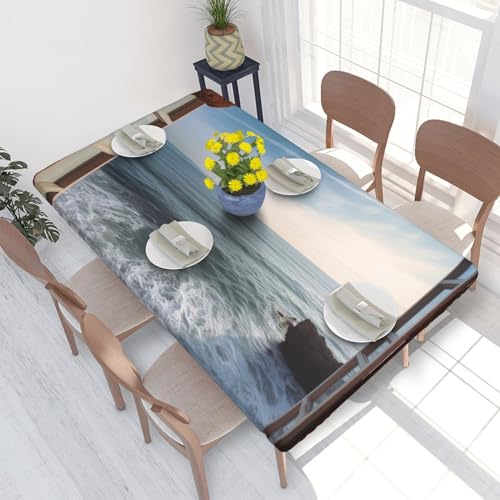Rechteckige Tischdecke für Esstisch, bedruckt, elastische Kanten, faltenfreie Dekoration, Tischdecke, 122 x 76 cm Rechteckige Tischdecke für Esstisch, bedruckt, elastische Kanten, faltenfreie Dekoration, Tischdecke, 122 x 76 cm von AABSTBFM
