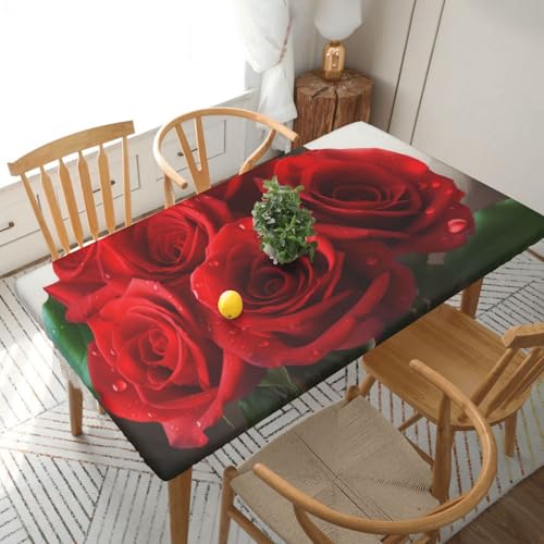 Rechteckige Tischdecke für Esstisch, bedruckt, elastische Kanten, faltenfreie Dekoration, Tischdecke, 152 x 76 cm Rechteckige Tischdecke für Esstisch, bedruckt, elastische Kanten, faltenfreie Dekoration, Tischdecke, 152 x 76 cm von AABSTBFM
