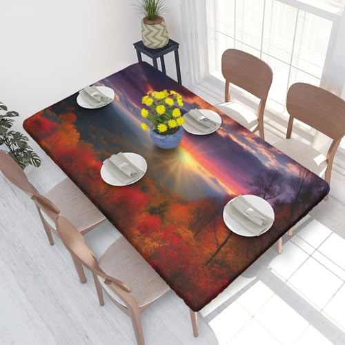 Rechteckige Tischdecke für Esstisch, bunt, bedruckt, elastische Kanten, faltenfreie Dekoration, Tischdecke, 122 x 76 cm Rechteckige Tischdecke für Esstisch, bunt, bedruckt, elastische Kanten, faltenfreie Dekoration, Tischdecke, 122 x 76 cm von AABSTBFM
