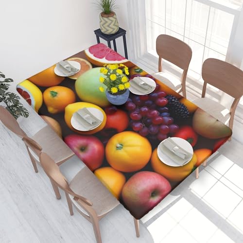 Rechteckige Tischdecke für Esstischschutz, Obstbild, bedruckt, elastische Kanten, faltenfreie Dekoration, Tischdecke, 122 x 76 cm Rechteckige Tischdecke für Esstischschutz, Obstbild, bedruckt, elastische Kanten, faltenfreie Dekoration, Tischdecke, 122 x 76 cm von AABSTBFM
