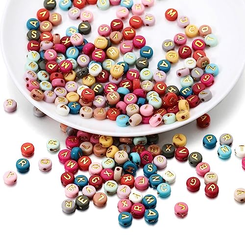AAED 300 Stück Perlen zum Auffädeln,Perlen für Armbänder,Buchstabenperlen,Perlen Buchstaben,Acrylperlen Perlen,für Armbänder Halsketten Schmuck DIY Herstellung von AAED