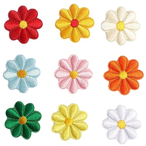AAED 9 Stück Aufbügel Patches - Blumen Aufnäher für Textilien,aufnäher Blumen zum Aufbügeln oder Aufnähen, bügelflicken bügelbilder für Textilien Kinder von AAED