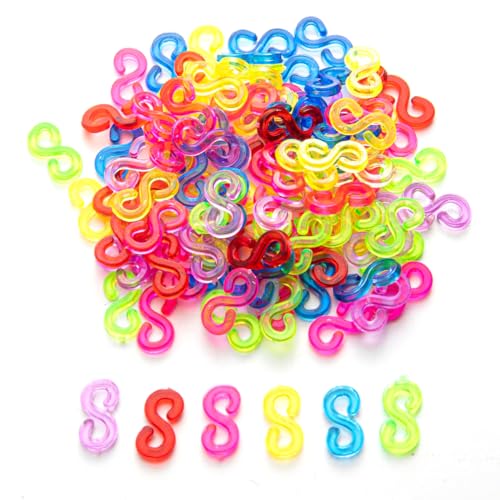 AAED Armband verschlüsse,S Clips Loom Bänder Verschlüsse Clips Loom Bänder Zubehör Plastik Gummibänder,700 PCS,Für Armbänder Schmuck Loom Bands Häkelnadeln Verschluss Werkzeug Bunt Set von AAED