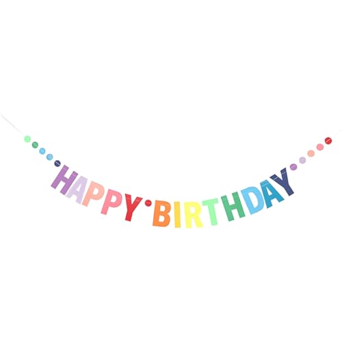 AAED Happy Birthday-Banner, Geburtstagsdekorationen, vorbespanntes Happy Birthday-Schriftzug-Banner, vorbespannte Bunte Ornamente, Geburtstagsornamente, Kinderdekoration von AAED