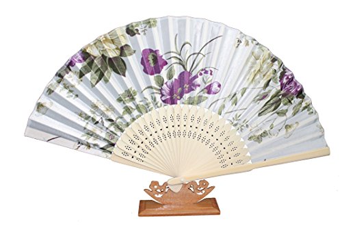 AAF Nommel ®, 1 STK. Sommerfächer Deko Hochzeit Fächer aus Holz und Stoff Wasserfest Nr 505 von AAF Nommel