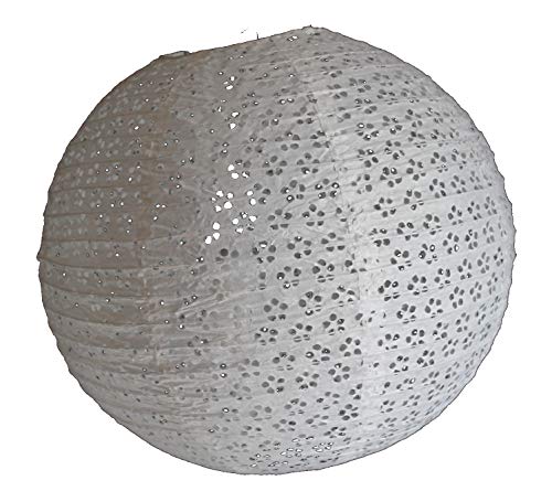 AAF Nommel ®, 260, Lampion 1 Stk. Papier weiss japanisch rund gelöchert. Durchmesser 40 cm von AAF Nommel