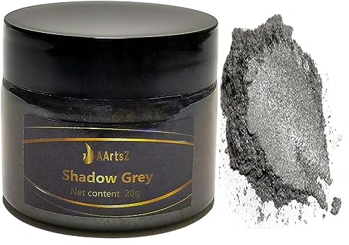 Epoxidharz Farbe Metallic (Shadow Gray/Grau (20g)), AArtsZ Mica Powder Pulver, Epoxy Resin Farbe, Pigment, Farbpigmente Pigmentpulver Farben für Kosmetisches Qualität, Niveau Lipgloss Seifenfarben von AArtsZ