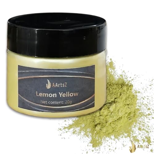 Epoxidharz Farbe Metallic Puder (Lemon Yellow) 20g Jar, AArtsZ Mica Powder Pulver, Epoxy Resin Farbe, Farbpigmente, Pigmentpulver für Kosmetisches Qualität, Niveau Lipgloss, Badebomb, Seifenfarben von AArtsZ