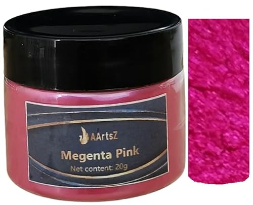 Epoxidharz Farbe Metallic Puder (Magenta Pink) 20g Jar, AArtsZ Mica Powder Pulver, Epoxy Resin Farbe, Farbpigmente, Pigmentpulver für Kosmetisches Qualität, Niveau Lipgloss, Badebomb, Seifenfarben von AArtsZ