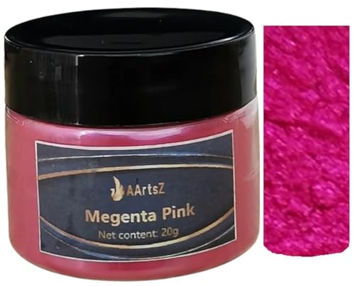 Epoxidharz Farbe Metallic Puder (Magenta Pink) 20g Jar, AArtsZ Mica Powder Pulver, Epoxy Resin Farbe, Farbpigmente, Pigmentpulver für Kosmetisches Qualität, Niveau Lipgloss, Badebomb, Seifenfarben von AArtsZ