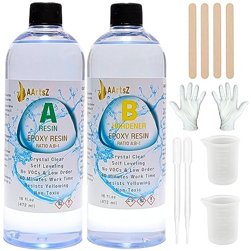 Epoxidharz mit Härter 1:1; AArtsZ Epoxidharz Glasklar Gießharz Anfänger 944ml (32 oz) Set; Premium Harz kristallklares für Holz, Kunst, Handwerk, DIY Deko Tischplatte, Schmuckherstellung, Aquarium Epoxidharz mit Härter 1:1; AArtsZ Epoxidharz Glasklar Gießharz Anfänger 944ml (32 oz) Set; Premium Harz kristallklares für Holz, Kunst, Handwerk, DIY Deko Tischplatte, Schmuckherstellung, Aquarium von AArtsZ