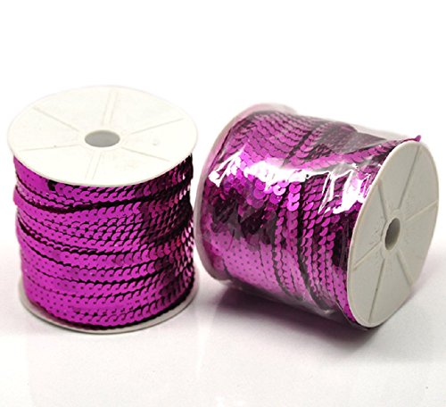 5 m Paillettenband 6 mm Holo oder AB-Farben (0,41€ je Meter) (Fuchsia) von AB-Fashion 07