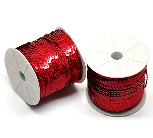5 m Paillettenband 6 mm Holo oder AB-Farben (0,51€ je Meter) (Rot) von AB-Fashion 07