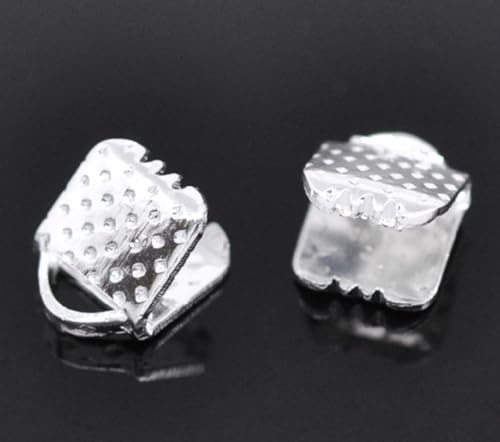Bandklemmen Versilbert, Bronze, Rose Gold,10-100 Stück (Versilbert, 6x8 mm 10 Stück) von AB-Fashion 07