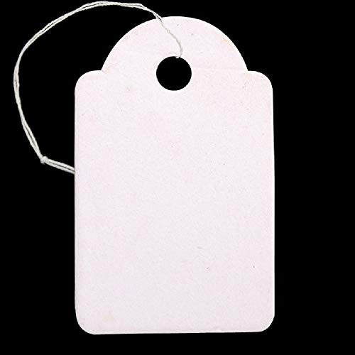 Hängeetiketten, Ringetiketten, Schmuck Preisschilder, weiß, Silber oder Goldrand 23x13 mm oder 23x17.5 (Weiß 29.5x18x0.2 mm, 100 Stück) von AB-Fashion 07