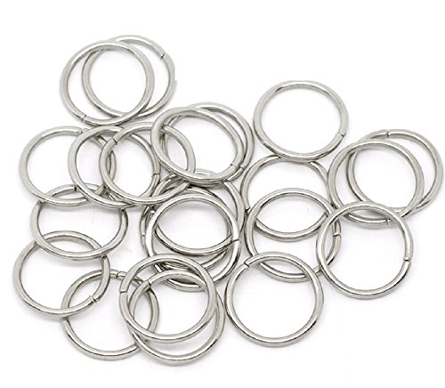 16 mm Biegeringe Silberfarben (16 x 1,25 mm) (Silberfarben, 50 Stück) von AB-Fashion 07