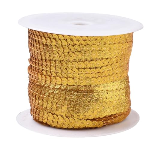 5 m Paillettenband 6 mm Holo oder AB-Farben (0,51€ je Meter) (Gold-Glitzer) von AB-Fashion 07