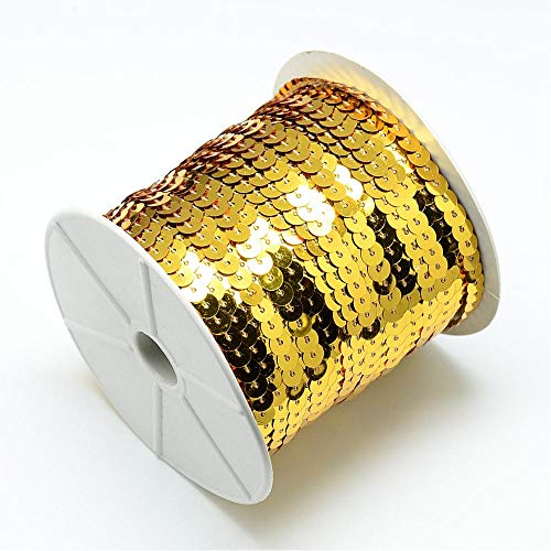 5 m Paillettenband 6 mm Holo oder AB-Farben (0,51€ je Meter) (Goldfarben AB-Farbe) von AB-Fashion 07
