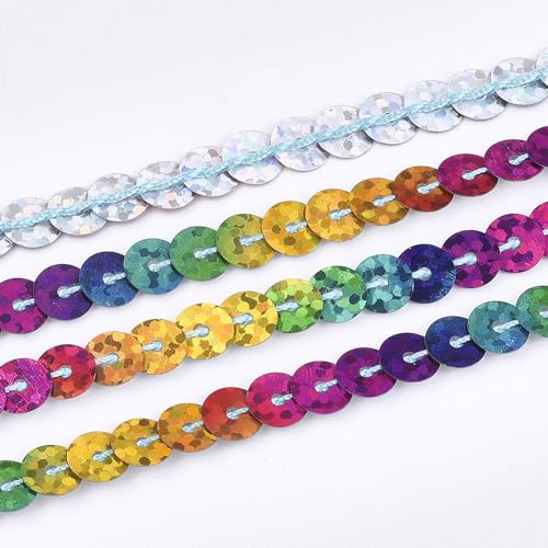 5 m Paillettenband 6 mm Holo oder AB-Farben (0,51€ je Meter) (Regenbogen) von AB-Fashion 07