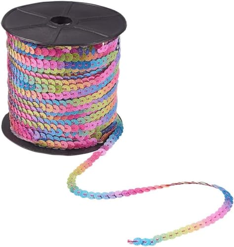 5 m Paillettenband 6 mm Holo oder AB-Farben (0,51€ je Meter) (Regenbogen-Glitzer) von AB-Fashion07