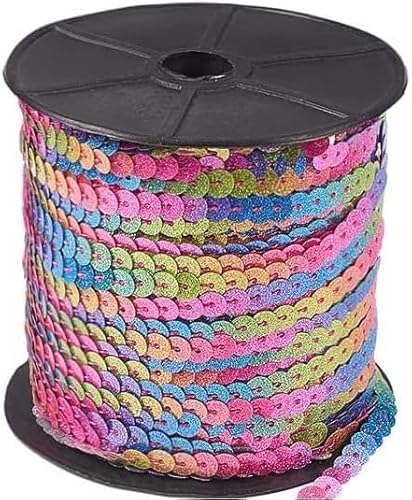 5 m Paillettenband 6 mm Holo oder AB-Farben (0,51€ je Meter) (Regenbogen-Glitzer) von AB-Fashion 07