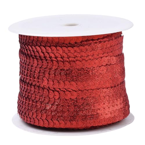 5 m Paillettenband 6 mm Holo oder AB-Farben (0,51€ je Meter) (Rot Glitzer) von AB-Fashion 07