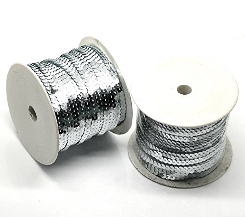 5 m Paillettenband 6 mm Holo oder AB-Farben (0,51€ je Meter) (Versilbert) von AB-Fashion 07