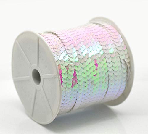 5 m Paillettenband 6 mm Holo oder AB-Farben (0,51€ je Meter) (Weiß Perlmutt) von AB-Fashion 07