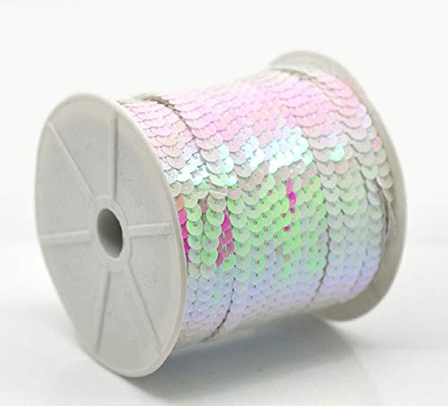 5 m Paillettenband 6 mm Holo oder AB-Farben (0,51€ je Meter) (Weiß Perlmutt) von AB-Fashion07