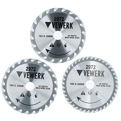 Kreissägeblätter, Wolframcarbid, 184 mm x 30 mm, 20/24 / 40 Zähne Kreissägeblätter, Wolframcarbid, 184 mm x 30 mm, 20/24 / 40 Zähne von AB Tools