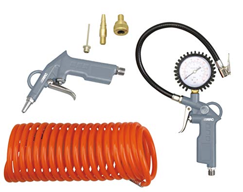 ABAC 6-teiliges Kompressor-Zubehör Set G-813, enthält Reifenfüller mit Manometer, Druckluftpistole, 5 m Spiralschlauch, 3 Ventiladapter, max. Druck 8 Bar ABAC 6-teiliges Kompressor-Zubehör Set G-813, enthält Reifenfüller mit Manometer, Druckluftpistole, 5 m Spiralschlauch, 3 Ventiladapter, max. Druck 8 Bar von ABAC