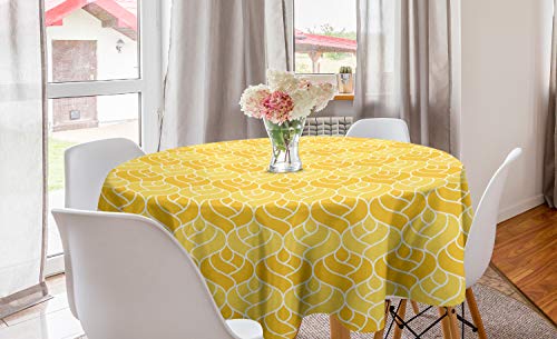 ABAKUHAUS Abstrakt Runde Tischdecke, Romantische Rosen-Muster, Kreis Tischdecke Abdeckung für Esszimmer Küche Dekoration, 150 cm, Marigold Gelb Weiß ABAKUHAUS Abstrakt Runde Tischdecke, Romantische Rosen-Muster, Kreis Tischdecke Abdeckung für Esszimmer Küche Dekoration, 150 cm, Marigold Gelb Weiß von ABAKUHAUS