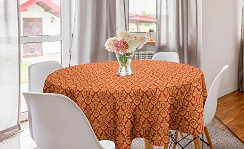 ABAKUHAUS Antiquität Runde Tischdecke, Royal Victorian Damast, Kreis Tischdecke Abdeckung für Esszimmer Küche Dekoration, 150 cm, Vermilion orange ABAKUHAUS Antiquität Runde Tischdecke, Royal Victorian Damast, Kreis Tischdecke Abdeckung für Esszimmer Küche Dekoration, 150 cm, Vermilion orange von ABAKUHAUS