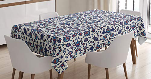 ABAKUHAUS Arabeske Tischdecke, Marokkanischer Orient, Für den Inn und Outdoor Bereich geeignet Waschbar Druck Klar Kein Verblassen, 140 x 240 cm, Zinnoberrot Indigo Creme Blau ABAKUHAUS Arabeske Tischdecke, Marokkanischer Orient, Für den Inn und Outdoor Bereich geeignet Waschbar Druck Klar Kein Verblassen, 140 x 240 cm, Zinnoberrot Indigo Creme Blau von ABAKUHAUS