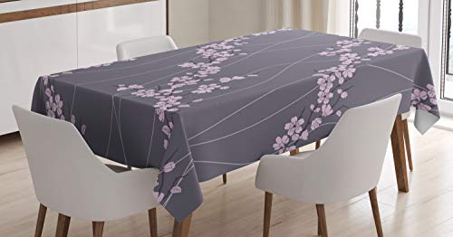 ABAKUHAUS Blumen Tischdecke, japanischer Sakura, Schmutzabweisent mit Modernster Druck Technologie Waschbar Klare Farben, 140 x 200 cm, Hellrosa Taupe ABAKUHAUS Blumen Tischdecke, japanischer Sakura, Schmutzabweisent mit Modernster Druck Technologie Waschbar Klare Farben, 140 x 200 cm, Hellrosa Taupe von ABAKUHAUS