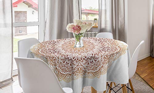 ABAKUHAUS Brown Mandala Runde Tischdecke, Blätter Stern, Kreis Tischdecke Abdeckung für Esszimmer Küche Dekoration, 150 cm, Burnt Orange Orange ABAKUHAUS Brown Mandala Runde Tischdecke, Blätter Stern, Kreis Tischdecke Abdeckung für Esszimmer Küche Dekoration, 150 cm, Burnt Orange Orange von ABAKUHAUS