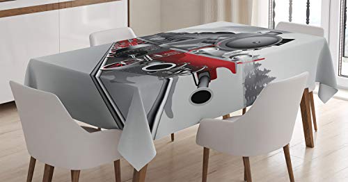 ABAKUHAUS Dampfmaschine Tischdecke, Bahnzug Kunst, Pflegeleicht mit Modernster Druck Technologie Waschbar und Personalisiert, 140 x 200 cm, Grau Rot ABAKUHAUS Dampfmaschine Tischdecke, Bahnzug Kunst, Pflegeleicht mit Modernster Druck Technologie Waschbar und Personalisiert, 140 x 200 cm, Grau Rot von ABAKUHAUS