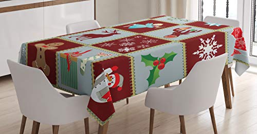 ABAKUHAUS Engel Tischdecke, Xmas Tree Rentiere, Schmutzabweisend Pflegeleicht Waschbar Druck Mit Klaren Farben ohne Verblassen, 140 x 170 cm, Blau grau Bordeauxrot ABAKUHAUS Engel Tischdecke, Xmas Tree Rentiere, Schmutzabweisend Pflegeleicht Waschbar Druck Mit Klaren Farben ohne Verblassen, 140 x 170 cm, Blau grau Bordeauxrot von ABAKUHAUS
