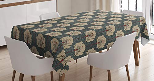ABAKUHAUS Floral Tischdecke, Art Nouveau Mohnblumen, Personalisierter Druck mit Klaren Farben Waschbar Wasserfest kein Verblassen, 140 x 240 cm, Grau Tan ABAKUHAUS Floral Tischdecke, Art Nouveau Mohnblumen, Personalisierter Druck mit Klaren Farben Waschbar Wasserfest kein Verblassen, 140 x 240 cm, Grau Tan von ABAKUHAUS