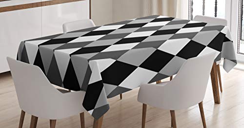 ABAKUHAUS Geometrisch Tischdecke, Schwarzweiss-Rhombus, Für den Inn und Outdoor Bereich geeignet Waschbar Druck Klar Kein Verblassen, 140 x 170 cm, Grau Hellgrau und Schwarz ABAKUHAUS Geometrisch Tischdecke, Schwarzweiss-Rhombus, Für den Inn und Outdoor Bereich geeignet Waschbar Druck Klar Kein Verblassen, 140 x 170 cm, Grau Hellgrau und Schwarz von ABAKUHAUS